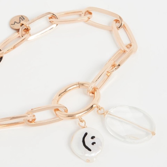 MAISON IREM 18K Vermeil Freshwater Cultured Pearl Chunky Smiley Bracelet - Picture 4 of 17